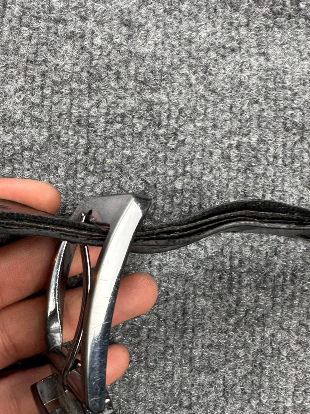 Men's Steve Madden Black Leather Dress Belt Size india 34 damage